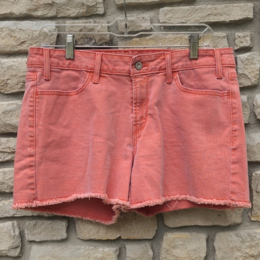 Levi's raw hem orange shorts Size 12